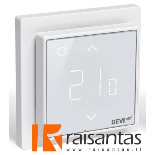 DEVIreg™ Smart WiFi poliar. baltas, +5...+45 °C, grindų+patalpos jutiklis, 16 A